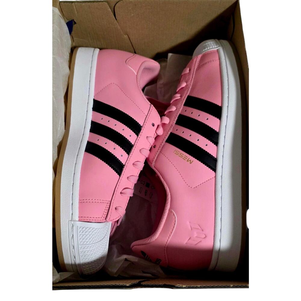 Adidas Superstar Messi Inter Miami Pink Black JR1520 Men 10.5 / Women 11.5